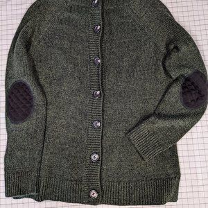 Green Market & Spruce Stitch Fix sweater with elbow patches and button back